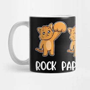 Rock Paper Scissors Funny Cat Gift Mug